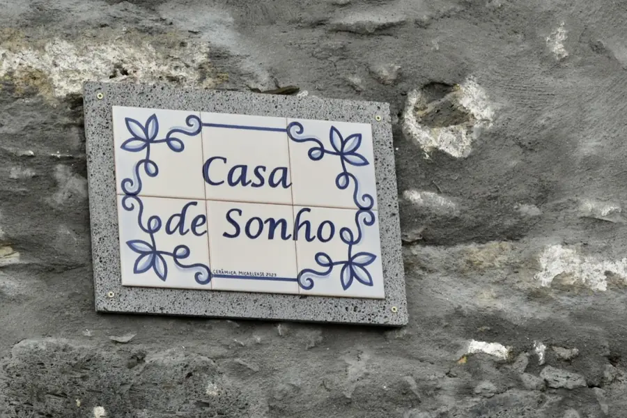 The Casa de Sonho sign made of azulejo tiles