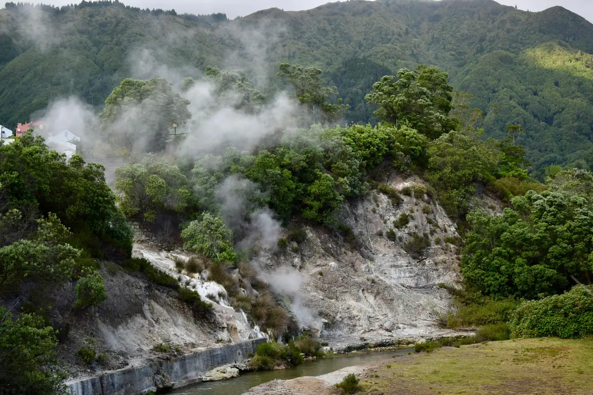 Steaming fumaroles on São Miguel